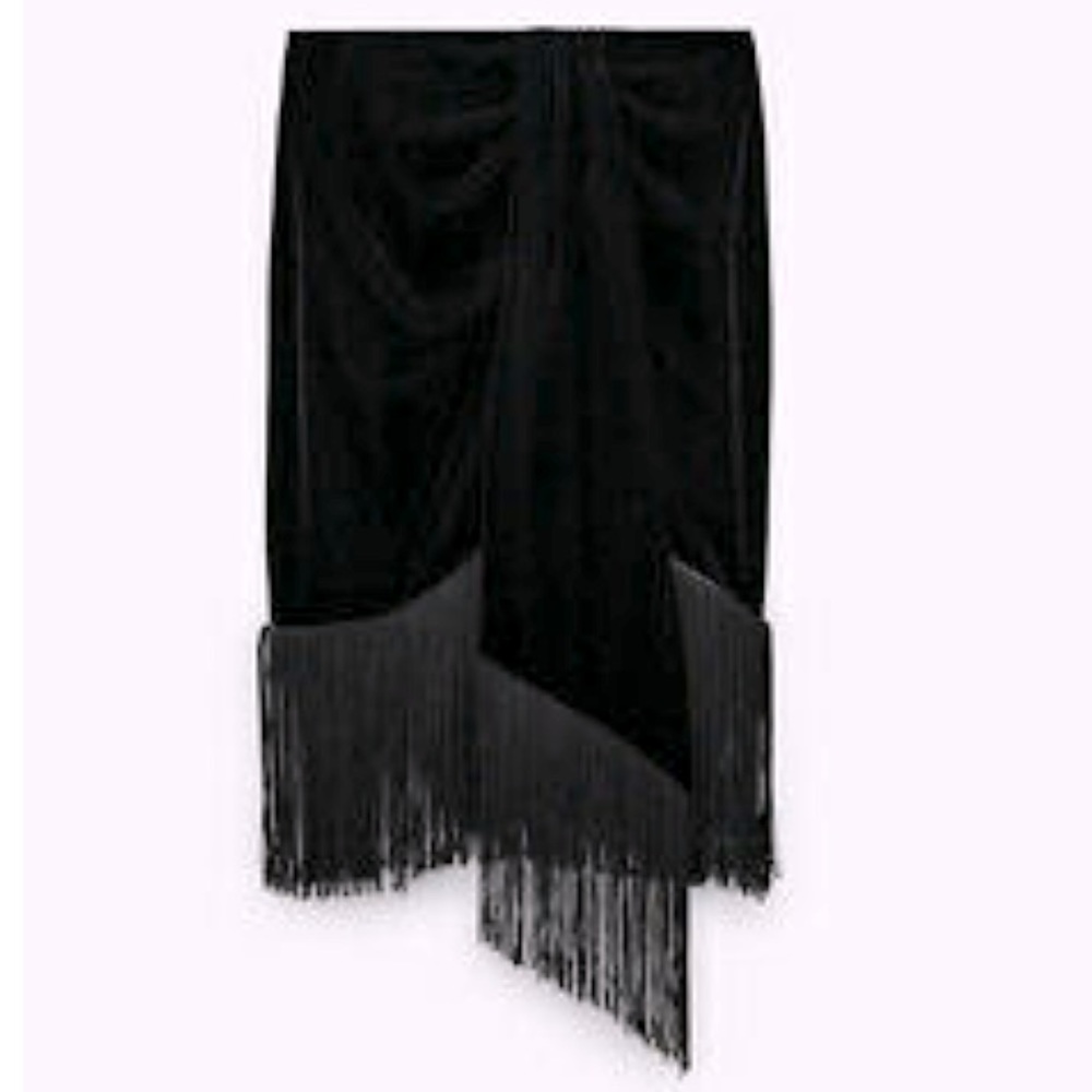 Zara Suede Mini Skirt with Fringe Detail